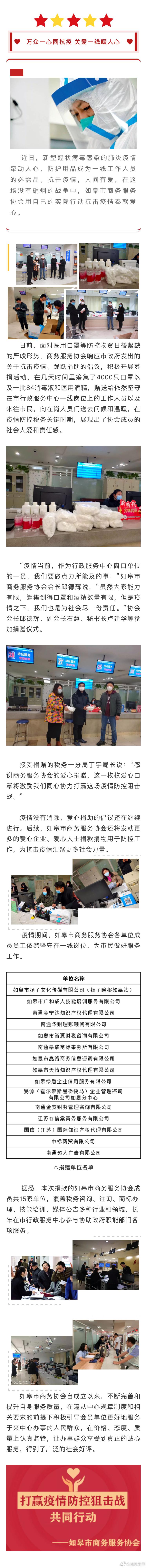 抗“疫”路上，如皋市商务服务协会一起温暖前行