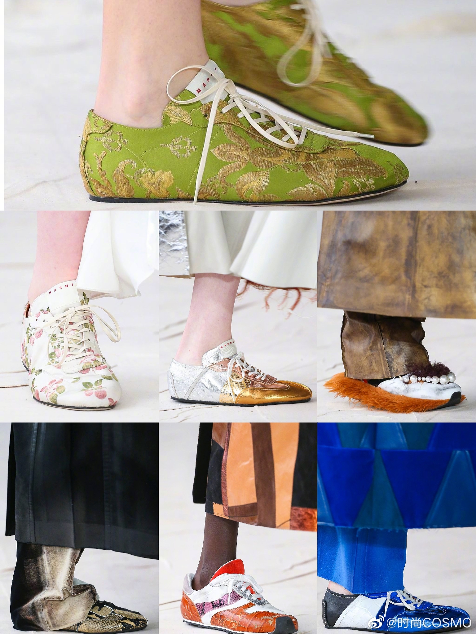 Marni 2020 秋冬系列，撞色与面料拼接的游戏