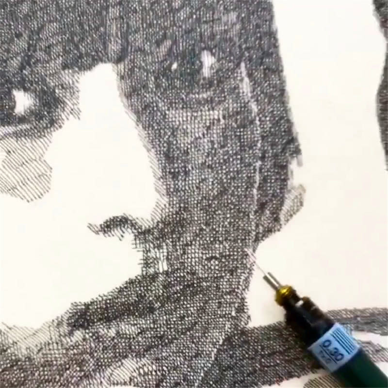 美术生只会画短线，刚开始认成缝纫机，看到成画网友：女神